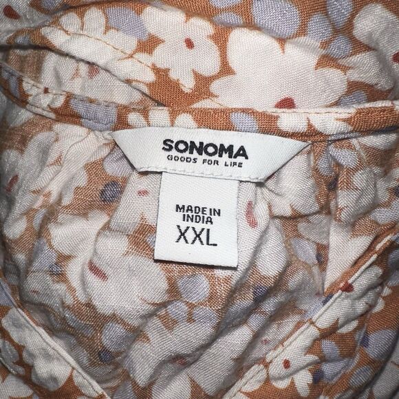 Sonoma Printed Sleeveless Blouse Women's Size XXL Floral Summer Workwear Casual - Picture 3 of 3